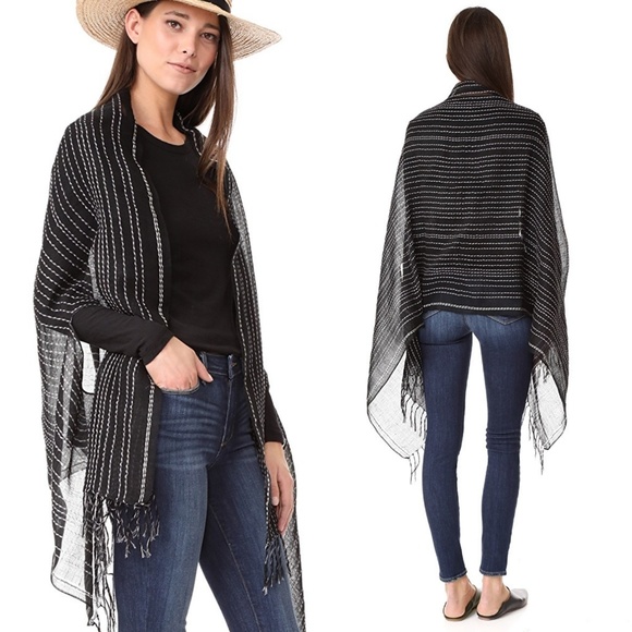 Madewell Accessories - MADEWELL Vertical Stripe Gauzy Summer Cape Scarf